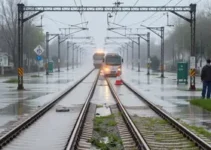 alagamento nos trilhos