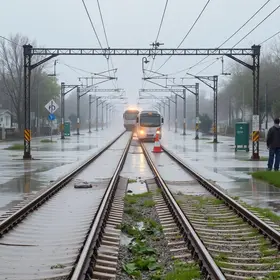 alagamento nos trilhos