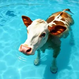 vaca resgatada piscina SP
