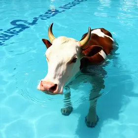 vaca é resgatada após cair em piscina em SP